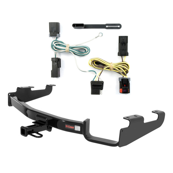 04 - 07 Dodge Caravan Excluding Stow 'n Go and Sport Curt 1-1/4", Class 2 Trailer Tow Hitch + 4-flat Wiring Kit 12362 - CURT