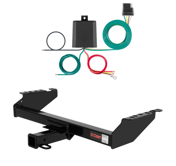 1968 - 2001 Dodge Ram 1500 Excluding roll pan bumper Curt 2", Class 3 Trailer Tow Hitch + 4-flat Wiring Kit 13310 - CURT