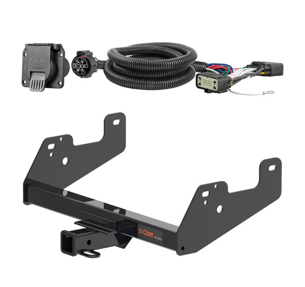 2015 - 2020 Ford F-150 Excluding factory receiver or Police Responder Curt 2", Class 3 Trailer Tow Hitch + 7-way Wiring Kit 13475 - CURT