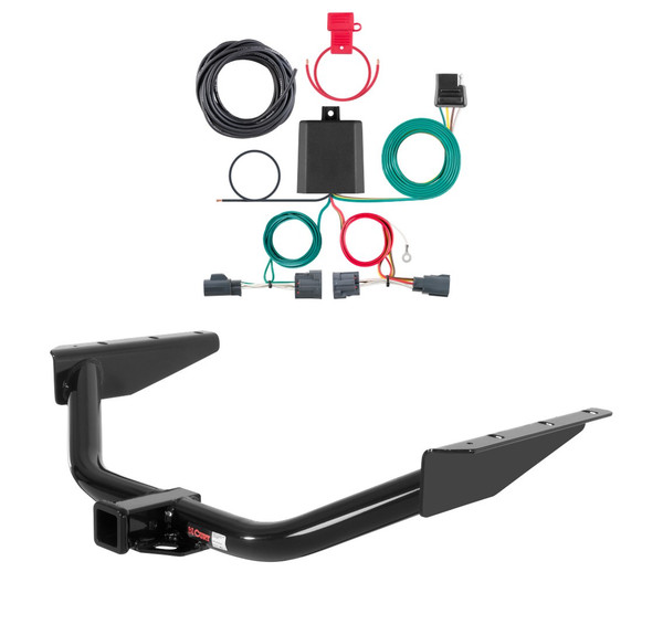 2007 - 2012 Dodge Nitro Curt 2", Class 3 Trailer Tow Hitch + 4-flat Wiring Kit 13334 - CURT