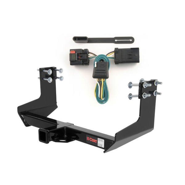 2007 - 2009 Dodge Sprinter 3500 144" WB with factory step bumper Curt 2", Class 3 Trailer Tow Hitch + 4-flat Wiring Kit 13375 - CURT