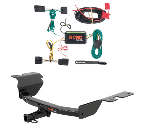 2013 - 2016 Dodge Dart Curt 1-1/4", Class 1 Trailer Tow Hitch + 4-flat Wiring Kit 11281 - CURT