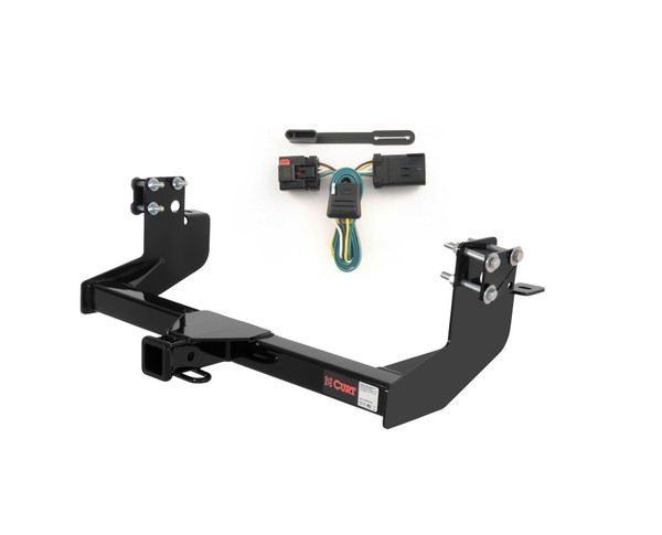 03 - 06 Dodge Sprinter 3500 118" and 140" WB with single rear wheels, 158" WB Curt 2", Class 3 Trailer Tow Hitch + 4-flat Wiring Kit 13250 - CURT