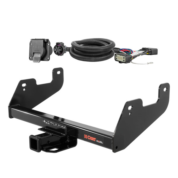 15 - 20 Ford F-150 Excluding factory receiver or Police Responder Curt 2", Class 4 Trailer Tow Hitch + 7-way Wiring Kit 14017 - CURT