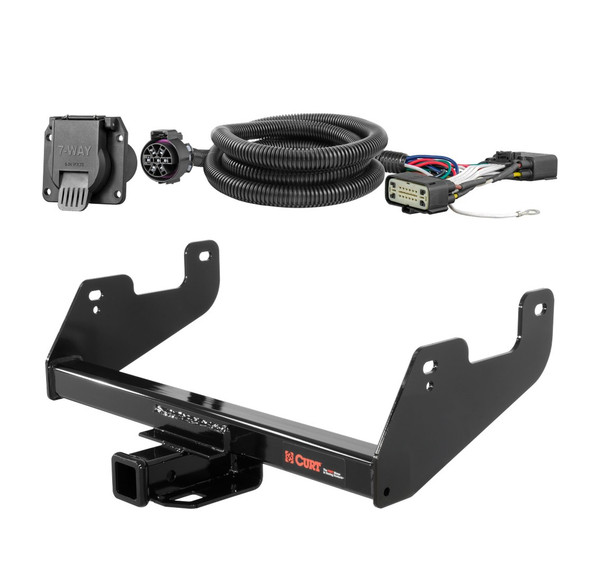 2015 - 2020 Ford F-150 Excluding factory receiver or Police Responder Curt 2", Class 4 Trailer Tow Hitch + 7-way Wiring Kit 14017 - CURT