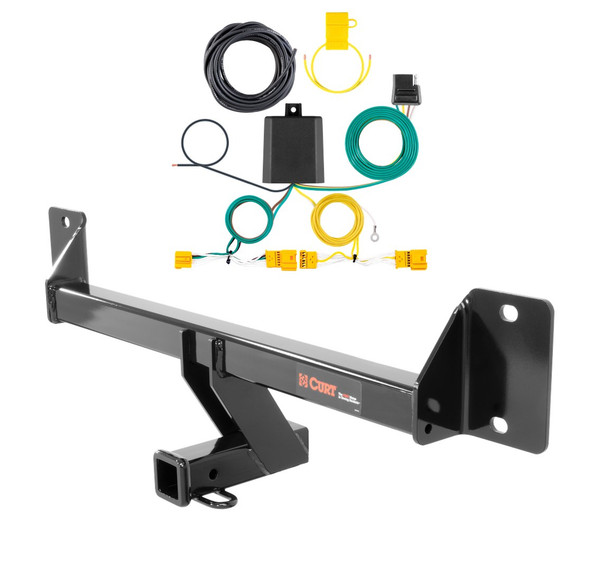 2016 - 2020 Mercedes-Benz GLC300 Excluding factory receiver Curt 2", Class 3 Trailer Tow Hitch + 4-flat Wiring Kit 13290 - CURT