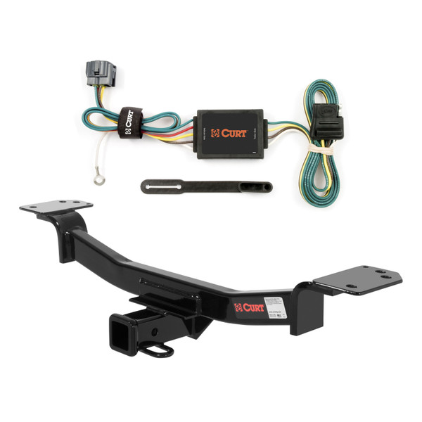 05 - 10 Kia Sportage Convertible Curt 2", Class 3 Trailer Tow Hitch + 4-flat Wiring Kit 13526 - CURT