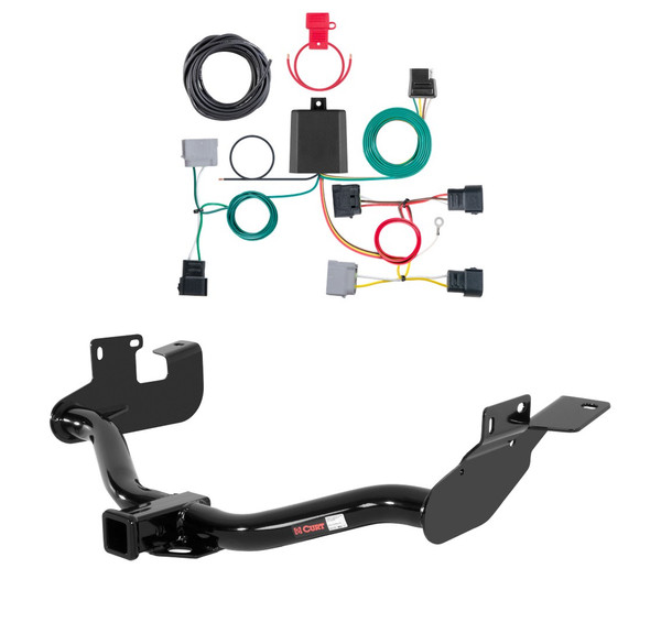 2005 - 2007 Ford Escape Without factory 1-1/4" receiver hitch Curt 2", Class 3 Trailer Tow Hitch + 4-flat Wiring Kit 13650 - CURT