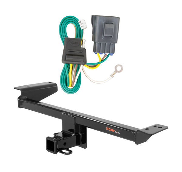 2012 - 2014 Land Rover Range Rover Evoque Excluding convertible Curt 2", Class 3 Trailer Tow Hitch + 4-flat Wiring Kit 13128 - CURT