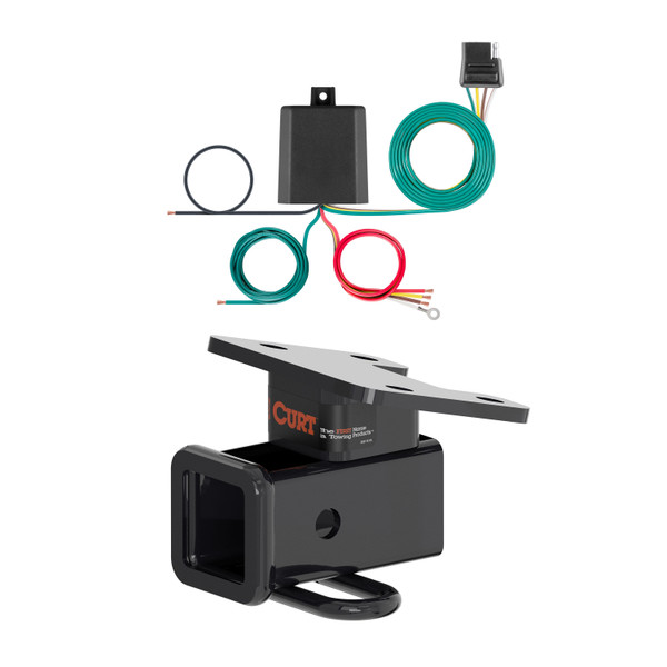 21 - 24 Volkswagen ID.4 With factory receiver Curt 2", Class 3 Trailer Tow Hitch + 4-flat Wiring Kit 13489 - CURT