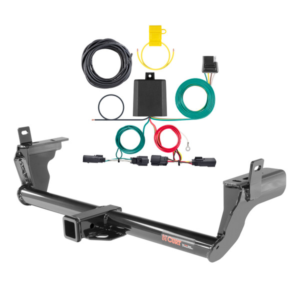 19 - 24 Ford Edge SE & SEL only Curt 2", Class 3 Trailer Tow Hitch + 4-flat Wiring Kit 13234 - CURT