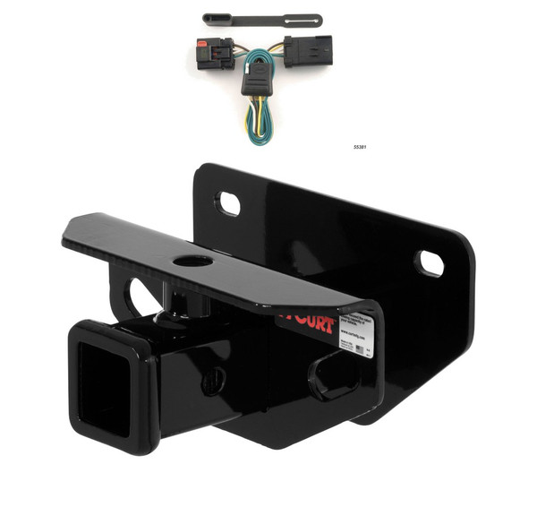 2003 - 2010 Dodge Ram 3500 Excluding factory receiver Curt 2", Class 3 Trailer Tow Hitch + 4-flat Wiring Kit 13333 - CURT