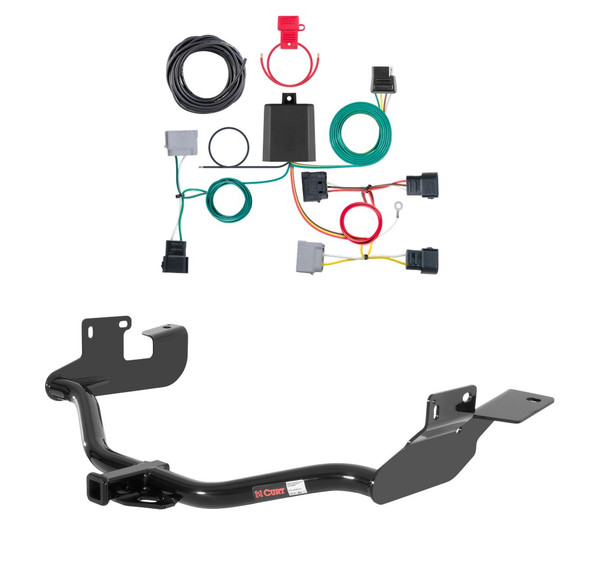 2005 - 2007 Ford Escape Without factory 1-1/4" receiver hitch Curt 1-1/4", Class 2 Trailer Tow Hitch + 4-flat Wiring Kit 12060 - CURT