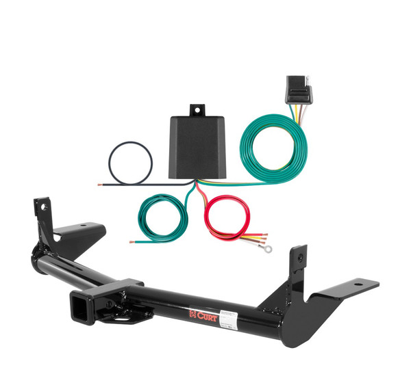2006 - 2010 Ford Explorer Fits beneath factory 1-1/4" receiver hitch Curt 2", Class 3 Trailer Tow Hitch + 4-flat Wiring Kit 13112 - CURT