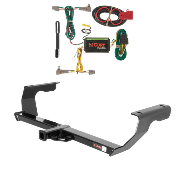 2008 - 2011 Subaru Impreza Hatchback, single exhaust Curt 1-1/4", Class 1 Trailer Tow Hitch + 4-flat Wiring Kit 11315 - CURT