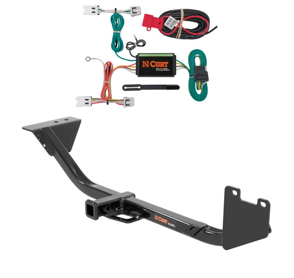2013 - 2019 Nissan Sentra Sedan, excluding SR, SR Turbo and Nismo Curt 1-1/4", Class 1 Trailer Tow Hitch + 4-flat Wiring Kit 11349 - CURT