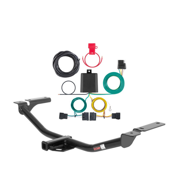 2007 - 2010 Lincoln MKX Fits beneath factory 1-1/4" receiver Curt 1-1/4", Class 2 Trailer Tow Hitch + 4-flat Wiring Kit 12036 - CURT