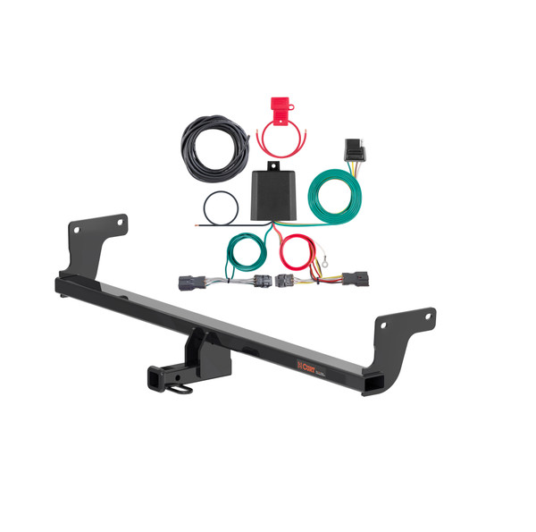 20 - 24 Kia Soul Excluding center exhaust Curt 1-1/4", Class 1 Trailer Tow Hitch + 4-flat Wiring Kit 11575 - CURT