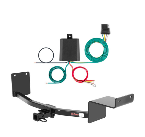 2006 - 2011 Kia Rio Sedan Curt 1-1/4", Class 1 Trailer Tow Hitch + 4-flat Wiring Kit 11094 - CURT