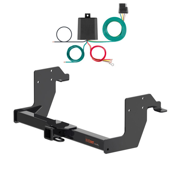 2010 - 2026 Mercedes-Benz Sprinter 2500 Standard bumper, excluding rear door step Curt 2", Class 3 Trailer Tow Hitch + 4-flat Wiring Kit 13388 - CURT