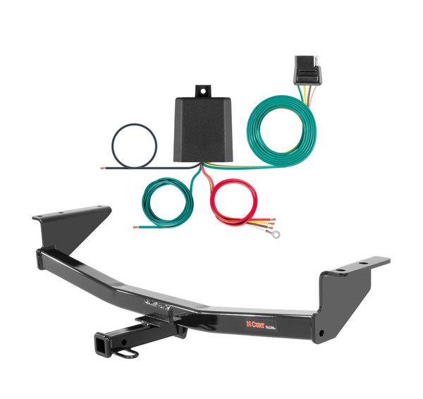 2014 - 2015 Nissan Rogue Select Curt 1-1/4", Class 2 Trailer Tow Hitch + 4-flat Wiring Kit 12122 - CURT