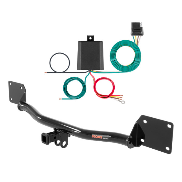 08 - 14 Mercury Cooper Clubman and Clubman S Curt 1-1/4", Class 1 Trailer Tow Hitch + 4-flat Wiring Kit 11387 - CURT