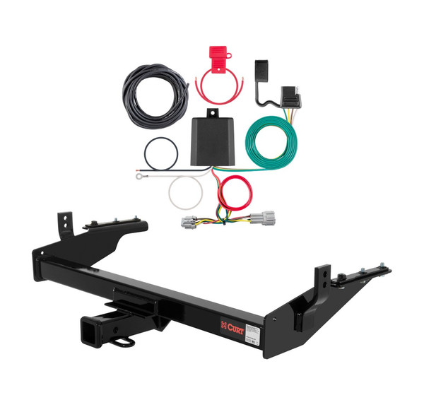 2003 - 2004 Nissan Frontier Long bed Curt 2", Class 3 Trailer Tow Hitch + 4-flat Wiring Kit 13842 - CURT