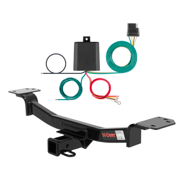 2004 Kia Sportage Convertible Curt 2", Class 3 Trailer Tow Hitch + 4-flat Wiring Kit 13526 - CURT