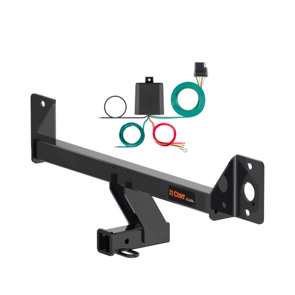 21 - 22 Mercedes-Benz GLC300 Excluding factory receiver Curt 2", Class 3 Trailer Tow Hitch + 4-flat Wiring Kit 13477 - CURT