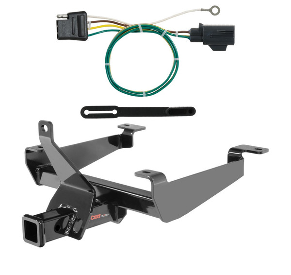 2015 - 2022 Land Rover Range Rover Sport Excluding hybrid Curt 2", Class 3 Trailer Tow Hitch + 4-flat Wiring Kit 13243 - CURT