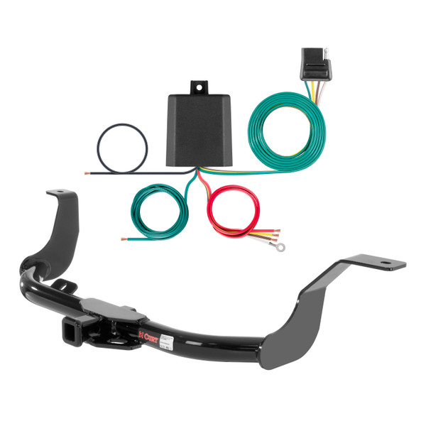 12 - 13 Nissan Versa Sedan Curt 1-1/4", Class 1 Trailer Tow Hitch + 4-flat Wiring Kit 11256 - CURT