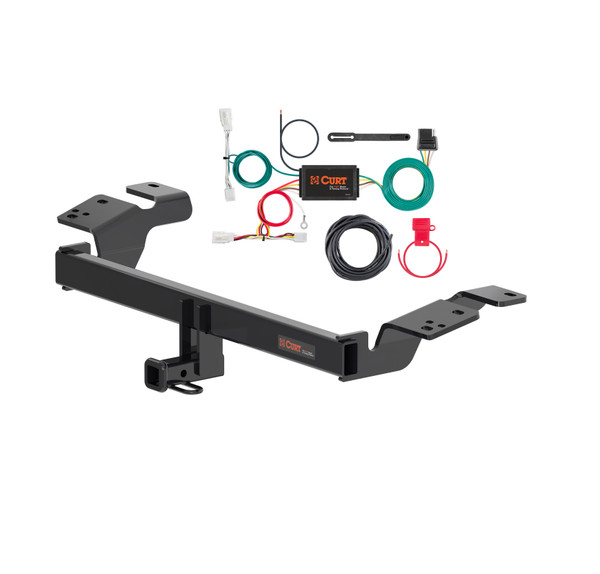 19 - 22 Toyota Avalon Curt 1-1/4", Class 1 Trailer Tow Hitch + 4-flat Wiring Kit 11576 - CURT