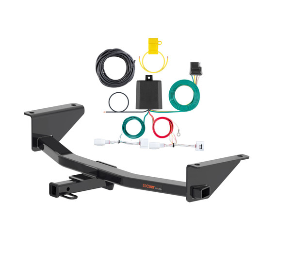 19 - 21 Mazda 3 Sedan Curt 1-1/4", Class 1 Trailer Tow Hitch + 4-flat Wiring Kit 11636 - CURT