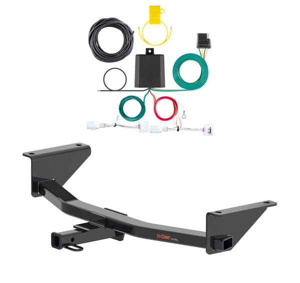 2019 - 2026 Mazda 3 Sedan Curt 1-1/4", Class 1 Trailer Tow Hitch + 4-flat Wiring Kit 11636 - CURT