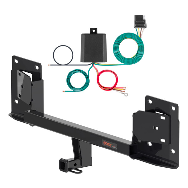 17 - 23 Tesla 3 Curt 1-1/4", Class 1 Trailer Tow Hitch + 4-flat Wiring Kit 11581 - CURT