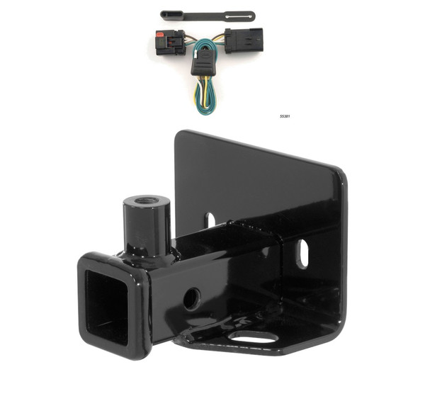 2006 - 2009 Mitsubishi Raider Curt 2", Class 3 Trailer Tow Hitch + 4-flat Wiring Kit 13229 - CURT