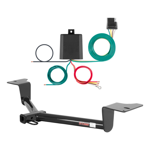 10 - 13 Suzuki SX4 Sedan Curt 1-1/4", Class 1 Trailer Tow Hitch + 4-flat Wiring Kit 11446 - CURT