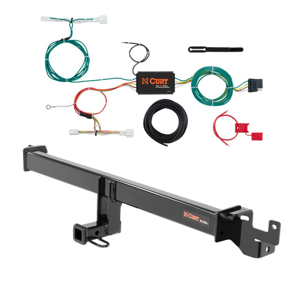 2016 - 2021 Mazda CX-3 Curt 1-1/4", Class 1 Trailer Tow Hitch + 4-flat Wiring Kit 11418 - CURT