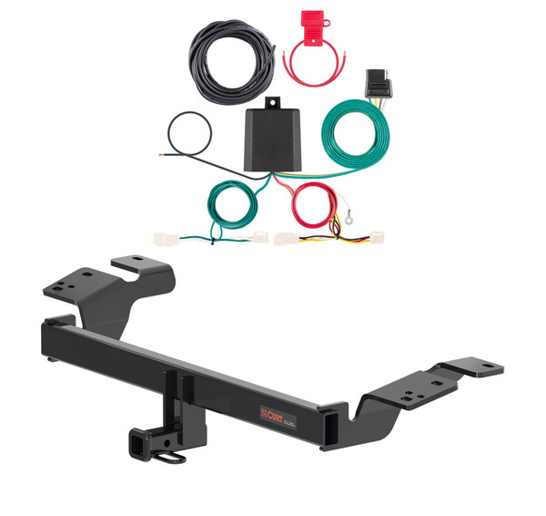 2018 - 2024 Toyota Camry Excluding Hybrid Curt 1-1/4", Class 1 Trailer Tow Hitch + 4-flat Wiring Kit 11576 - CURT