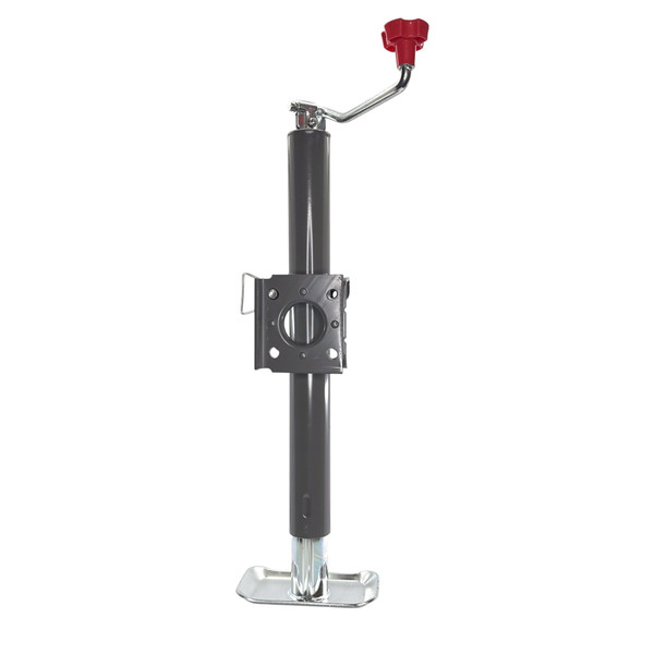 Bulldog Round Trailer Jack, Side Mount, 2,000 lbs. Lift Capacity, Top Wind, Weld-On, 15 in. Travel BD151421