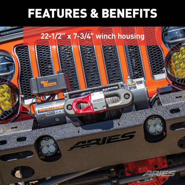 ARIES 2082077 TrailChaser Black Aluminum Jeep Wrangler JL Front Bumper and Fender Flares