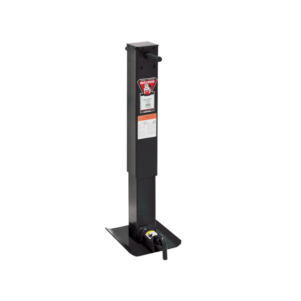 Bulldog 12,000 lbs. Square Trailer Jack Sidewind 12.5 in. Lift Drop Leg w/ Spring Return 182805 - Bulldog