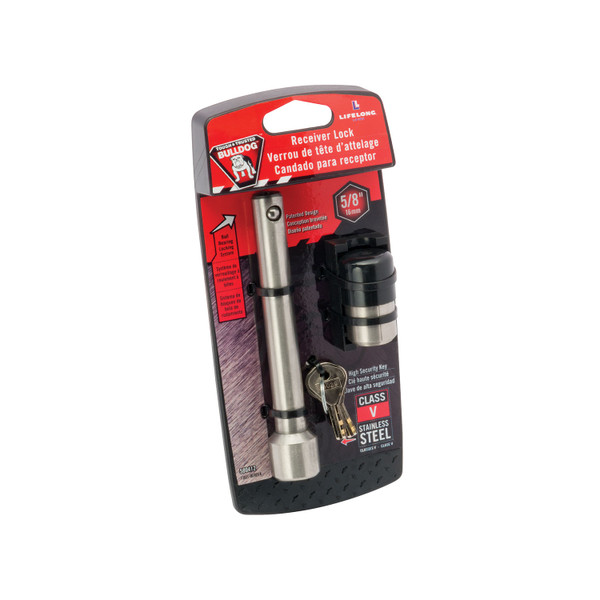 Draw-tite Trailer Hitch Lock, Fits 2-1/2 in. Receiver, 5/8 in. Pin Diameter, Dogbone Style, Stainless Steel