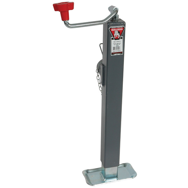 Bulldog Square Trailer Jack, Side Mount, 5,000 lbs. Support