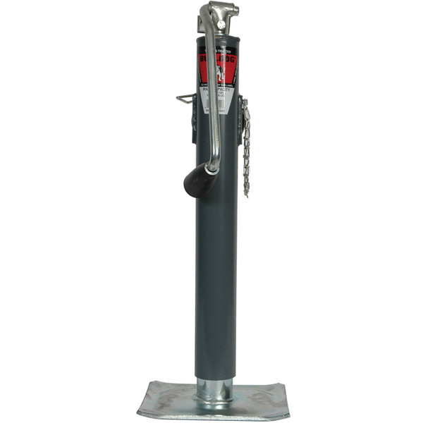 Bulldog Round Trailer Jack, Side Mount, 7,000 lbs. Lift Capacity, Top Wind, Weld-On, 15 in. Travel