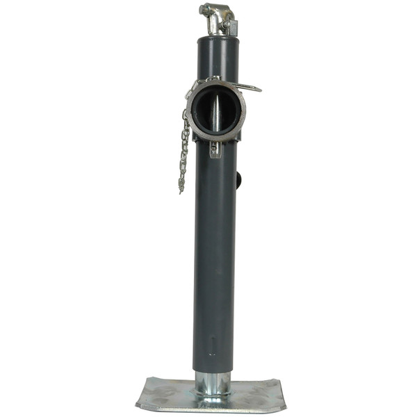 Bulldog Round Trailer Jack, Side Mount, 7,000 lbs. Lift Capacity, Top Wind, Weld-On, 15 in. Travel