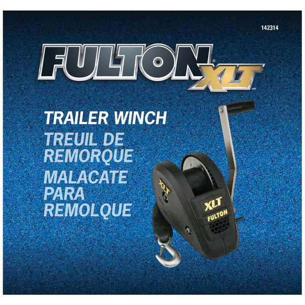 Fulton XLT  Marine Trailer Winch, Single-Speed, 1,800 lbs. Capacity, 20 ft. Strap, 8 in. Handle FL142314