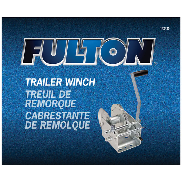 Fulton Trailer Winch, Two-Speed, 3,200 lbs. Capacity, No Strap FL142420