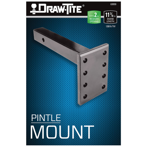Draw-tite Pintle Hook Mounting Plate, Fits 2 in. Receiver, 12,000 lbs. Capacity