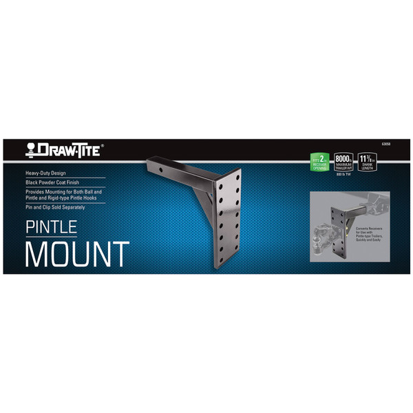 Draw-tite Pintle Hook Mounting Plate, Fits 2 in. Receiver, 8,000 lbs. Capacity